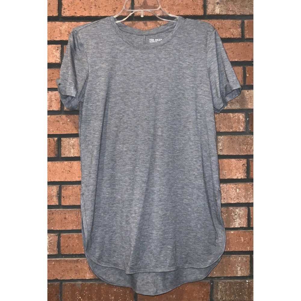 Tek‎ Gear Womens Gray Crewneck Short Sleeve Top Side Slits On-The-Go Gear XS